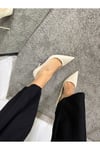 Kadın Krem Rugan Tabanı Kırmızı Topuklu Stiletto Model Klasik Topuklu Ayakkabı