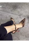 Leopar Desen Kadın Klasik Topuklu Ayakkabı -Stiletto