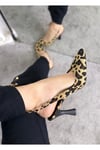 Leopar Kadın Klasik Topuklu Ayakkabı