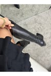 Siyah Gerçek Deri Kadın Kovboy Çizme