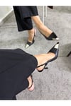 Siyah Gümüş Aksesuar Detay Kadın Klasik Topuklu Ayakkabı