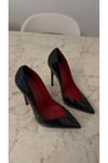 Siyah Rugan 12 cm Topuk Kadın Stiletto