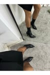 Siyah Topuklu Streç Bilekte Bot