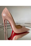 Somon-Bej Rugan Altı Kırmızı Klasik Topuklu Ayakkabı-12 Cm Stiletto