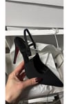 Toka Detaylı Siyah Mat Saten Kadın Stiletto 10 cm Topuk