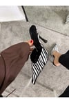 Zebra Desen Kadın Topuklu Terlik