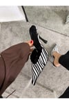 Zebra Desen Kadın Topuklu Terlik