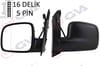 Dış Dikiz Aynası Sol Caddy 04> Elektrikli Isıtmalı Asferik 5 Fiş Vm-375Ehal Gva 1075136