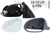 Dış Dikiz Aynası Sol Jetta 04>Golf V 05> Elektrikli Isıtmalı Sinyalli Astarlı Asferik 7 Fiş Vm-381Ehpal Gva 1075712