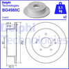 Fren Diski Çiftli Paket - Boyalı. Deliksiz Arka Ssangyong Actyon. Korando 11/2010 > Delphı Bg4980c