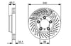 Fren Diski. Ön. 330 /34-32 Mm . Hava Kanallı. Delikli. Kaplamalı. Yüksek Karbon Alaşımlı Bosch 0986479580