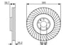 Fren Diski. Ön. 384.8 Mm / 36.2-33.5 Mm Hava Kanallı. Yüksek Karbon Alaşımlı Bosch 0986479A31