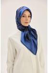 BENNE TİVİL İPEK EŞARP 90*90 CM - SAKS