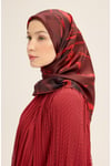 EVA TİVİL İPEK EŞARP 90*90 CM - KIRMIZI