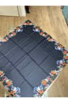 GİNA TİVİL İPEK EŞARP 90*90 CM - LACİVERT