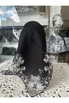 GİNA TİVİL İPEK EŞARP 90*90 CM - SİYAH