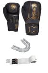 Legacy Kick Boks Eldiveni Boks Eldiveni Muay Thai Eldiveni Beyaz Bandajlı şeffaf dişlik 3'lü set
