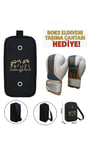 Legacy Kick Boks Eldiveni Boks Eldiveni Muay Thai Eldiveni ve Eldiven Taşıma Çantalı Beyaz Altın