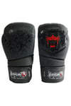 Siyah 30128-p Yakuza Kick Boks Eldiveni, Muay Thai Boxing Gloves Suni Deri