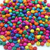 Ahşap Boncuk Yuvarlak Karışık Renkli 8 mm 250 gr