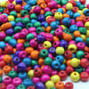 Ahşap Boncuk Yuvarlak Karışık Renkli 8 mm 250 gr