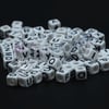 Harf Boncuk Akrilik Küp Beyaz 10 mm 500 gr