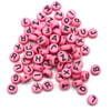 Harf Boncuk Elips Pembe 6 mm Adet