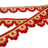 Hint İşi Şerit Pullu Motif Çiçek Kırmızı