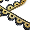 Hint İşi Şerit Pullu Motif Çiçek Siyah