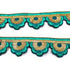 Hint İşi Şerit Pullu Motif Çiçek Turkuaz