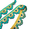 Hint İşi Şerit Pullu Motif Çiçek Turkuaz