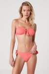 Kom Akatriel Çıkarılabilir Kaplı İnce Bağcıklı Altlı Straplez Bikini Somon