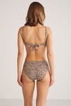 Kom Alina Leopar Desenli Toparlayıcı Bikini Kahve