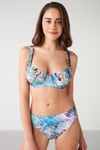 Kom Bonita Desenli Toparlayıcı Bikini Mavi