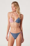 Kom Cassi Kaplı-Yarı Dolgulu Sırtı Bağlamalı İnce Altlı Üçgen Bikini Jean