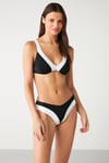 Kom Cru Düz Renk Üçgen Brazilian Bikini Siyah