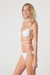 Kom Erel Çıkarılabilir Kaplı İnce Altlı Üçgen Bikini Beyaz
