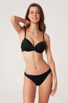 Kom Farah Düz Renk Destekli Bikini Siyah