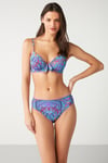 Kom Flor Şal Desen Destekli Bikini Mavi