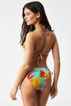 Kom Flower Desenli Üçgen Bikini Turkuaz