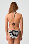Kom Frun Çizgi Desen Üçgen Bikini Takımı Siyah
