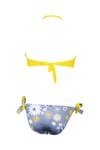 Kom Kara Çiçek Desenli Kız Çocuk Bikini Takım Sarı