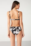 Kom Kelaba Desenli Straplez Bikini Siyah