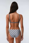 Kom Koma Desenli Üçgen Bikini Siyah