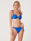Kom Lepha Kaplı Telli Yarım Push-Up İnce Bağcıklı Altlı Dolgulu Bikini Saks