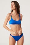 Kom Lephan Çıkarılabilir Kaplı Arkası Kapalı Büstiyer Bikini Saks