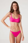 Kom Lephan Çıkarılabilir Kaplı Arkası Kapalı Büstiyer Bikini Neon Pembe