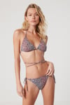 Kom Mordan Çıkarılabilir Kaplı İnce Bağcıklı Alt Üçgen Bikini Mor