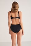 Kom Nino Siyah-Beyaz Kaplı Straplez Toparlayıcı Bikini Siyah