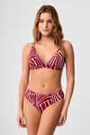 Kom Repali Desenli Üçgen Bikini Takımı Vişne